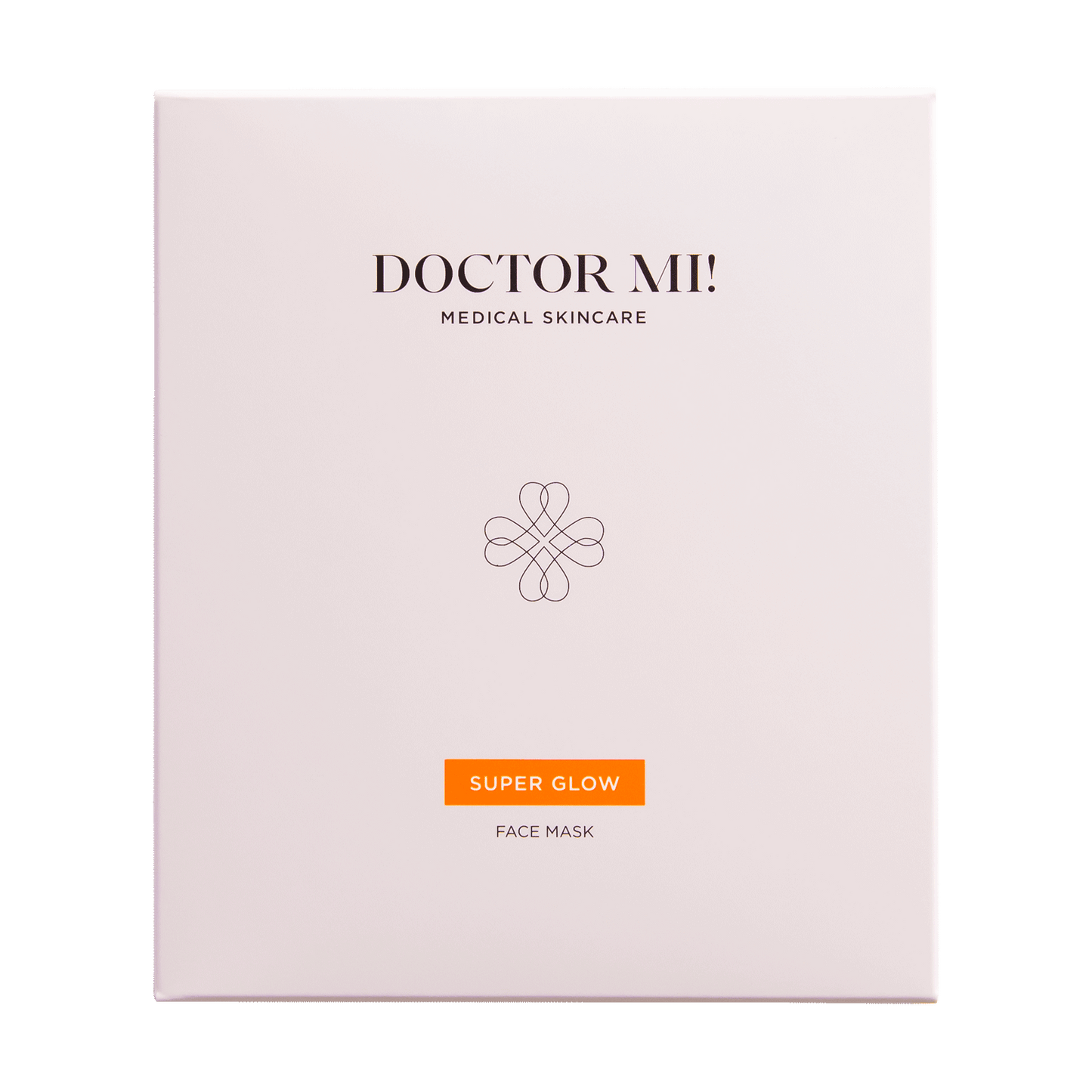DOCTOR MI! SUPER GLOW FACE MASK sanfte exfolierende Gesichtsmaske für ein verfeinertes Hautbild aus natürlichen Biocellulose-Fasern in weißer Verpackung